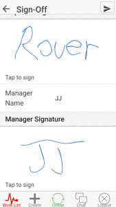 Sign off required - objective evidence